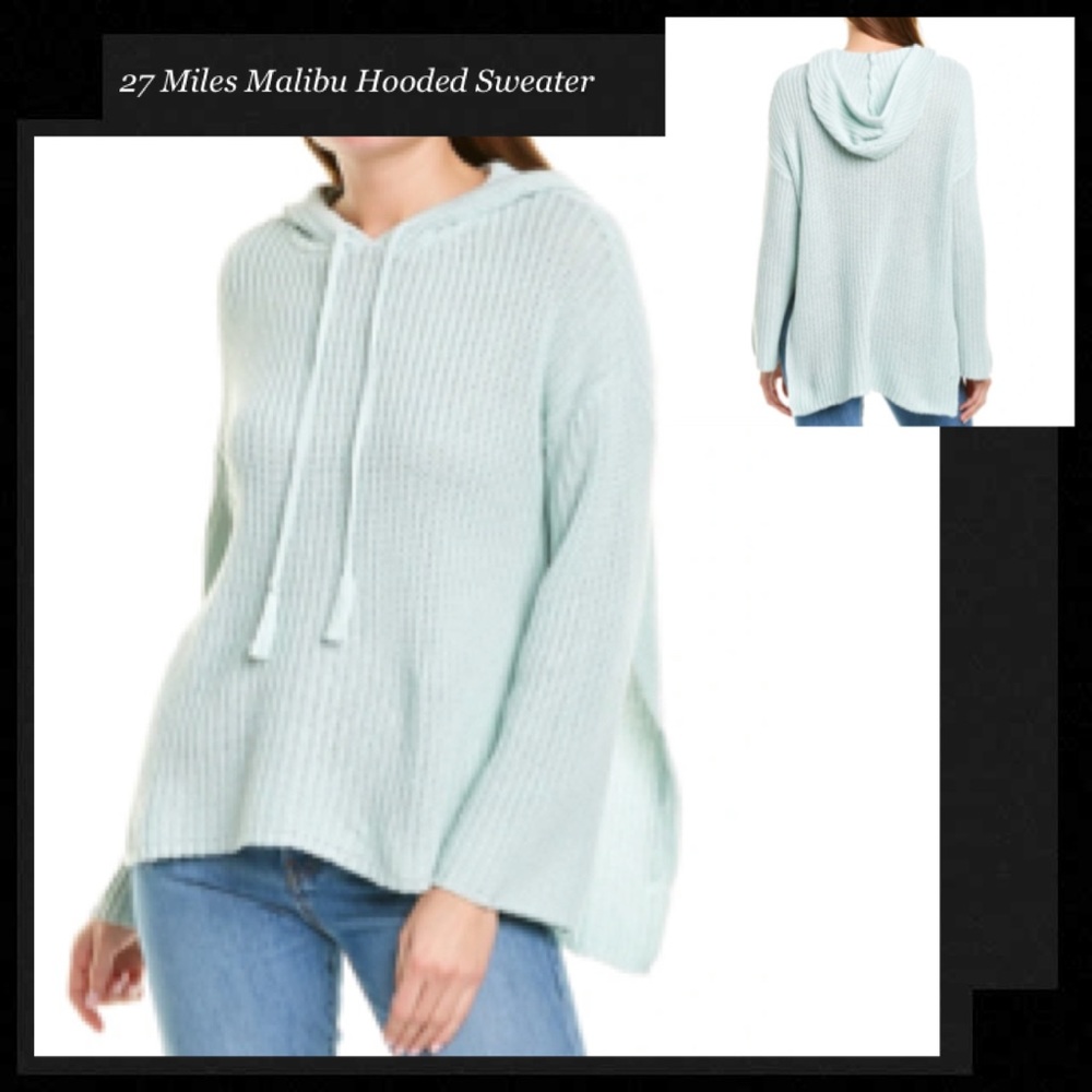 27 MILES MALIBU Pale Blue HiLo Hoodie Sweater